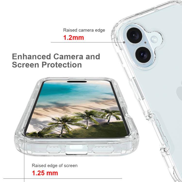 Funda de Teléfono iPhone 16 Plus Transparente a Prueba de Golpes Degradado PC TPU