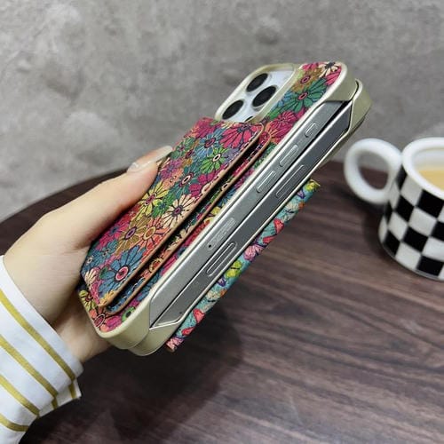Funda para iPhone 14 Pro Denior D24 Paint con Ranura para Tarjeta Magsafe (Girasol Verde)