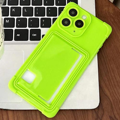 Funda de TPU para iPhone 11 Pro Max con Ranura para Tarjeta Lateral (Verde)