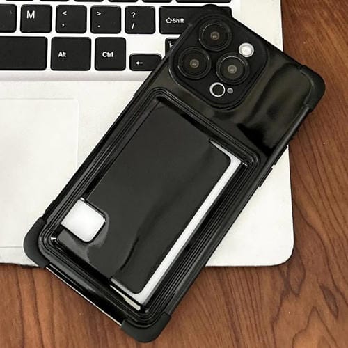 Funda TPU con Ranura para Tarjeta Lateral para iPhone 13 Pro Max (Negra)