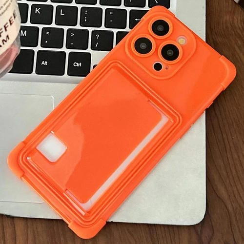 Funda TPU con Ranura para Tarjeta Lateral para iPhone 14 Pro (Naranja)