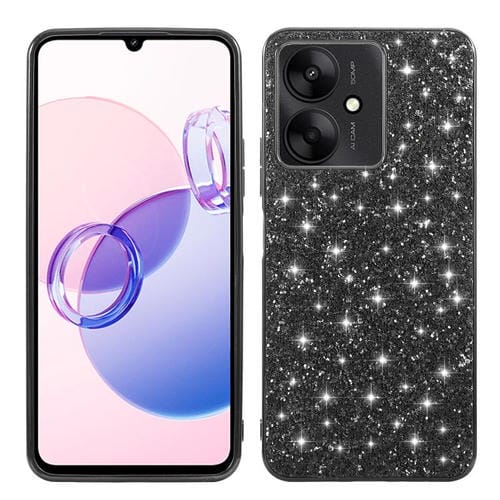 Funda De Tpu A Prueba De Golpes Con Purpurina En Polvo Para Xiaomi 14T (Negra)