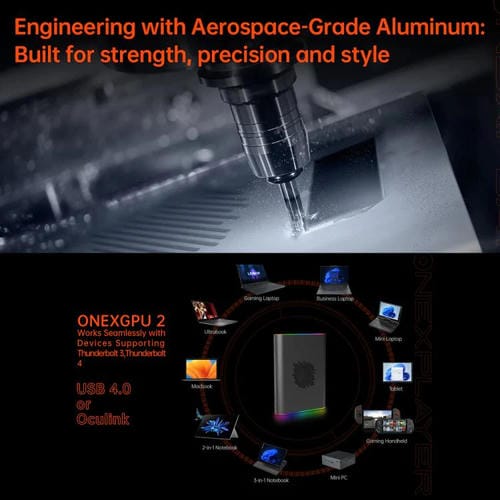 Base de Expansión Portátil One-Netbook Onexgpu2 con AMD Radeon RX 7800M 12 Gb (Enchufe Británico)