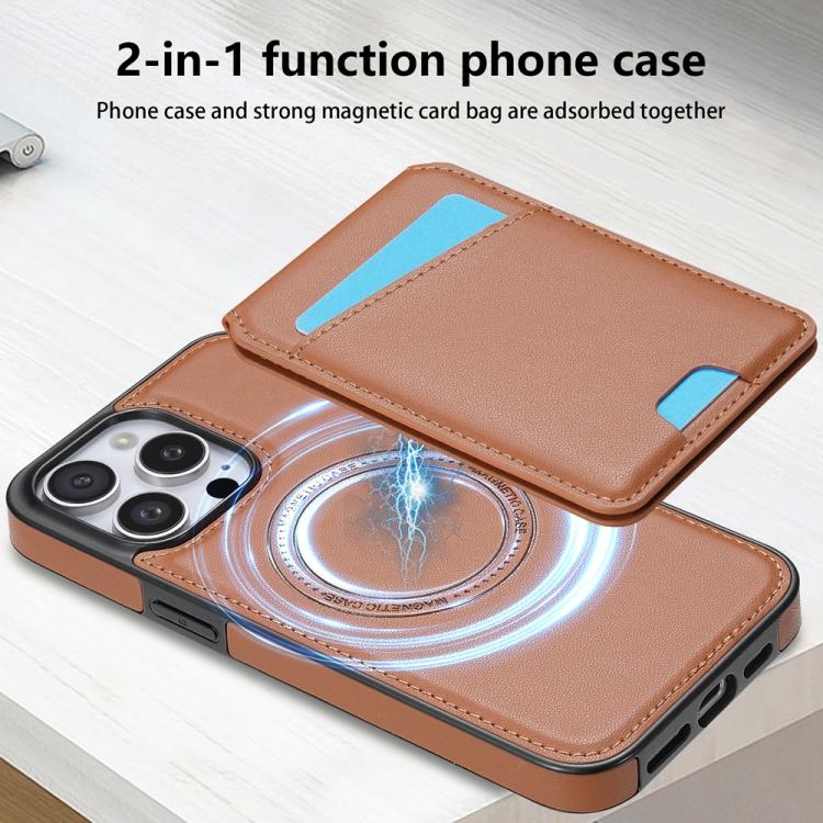 Funda para Teléfono Magsafe iPhone 11 Pro Max con Tarjetero Desmontable (Marrón)