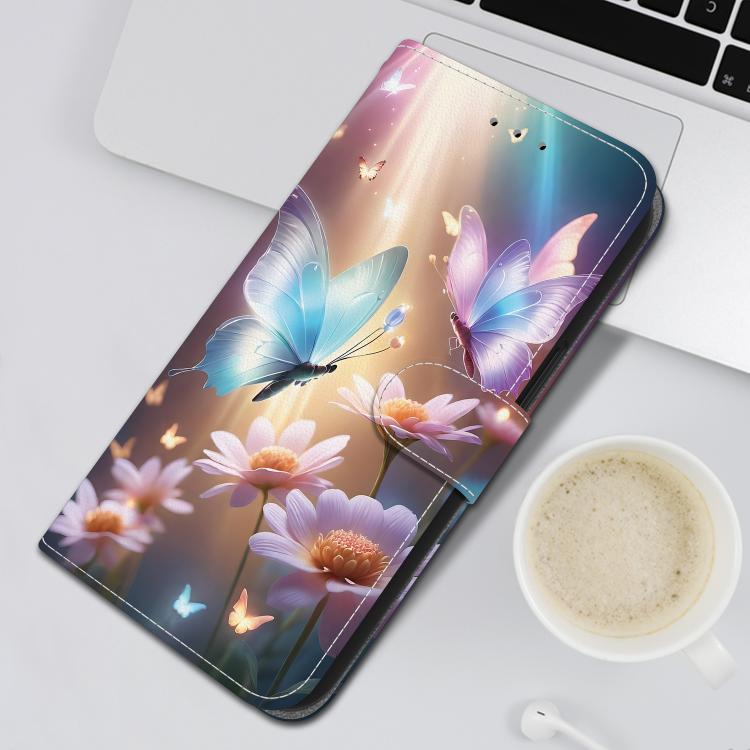 Funda de Cuero para OnePlus Ace 2V 5G y Nord 3 con Dibujo de Mariposa y Flor (Colores)