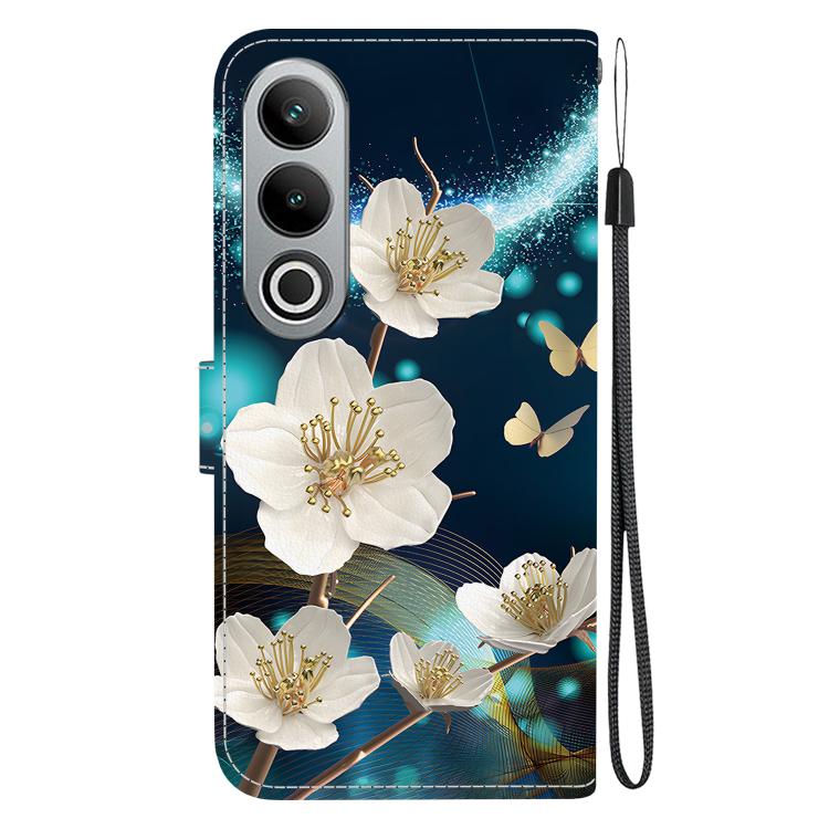 Funda de Cuero OnePlus Nord Ce4 5G con Dibujo de Colores y Textura de Cristal (Magnolia)