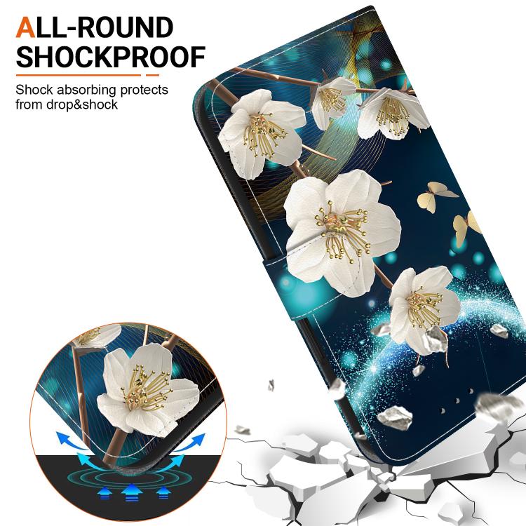 Funda de Cuero OnePlus Nord Ce4 5G con Dibujo de Colores y Textura de Cristal (Magnolia)