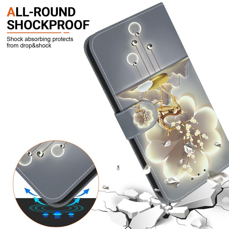 Funda de Cuero con Dibujo y Textura de Cristal para OnePlus Nord Ce4 5G (Ciervo Sika)