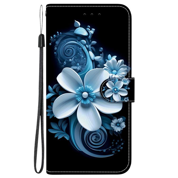 Funda de Cuero con Dibujo y Textura de Cristal para OnePlus Nord Ce4 5G (Orquídea Negra)