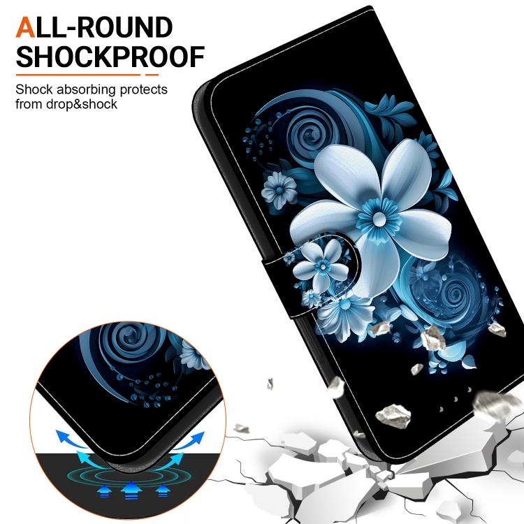 Funda de Cuero con Dibujo y Textura de Cristal para OnePlus Nord Ce4 5G (Orquídea Negra)