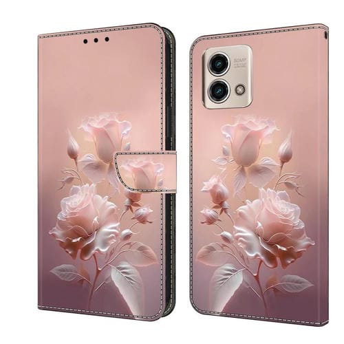 Funda de Cuero Pintada a Mano Motorola Moto G Stylus 5G (2023) (Flores de Cerámica)