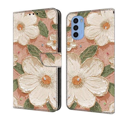 Funda de Cuero pintada a mano para Motorola Moto G31 (Girasol)