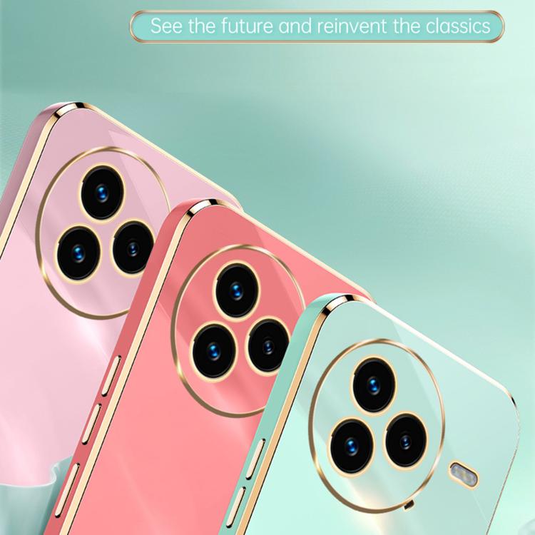 Funda de TPU con borde recto 6D galvanizado y soporte para anillo para Xiaomi Civi 5 Pro XINLI (blanca)