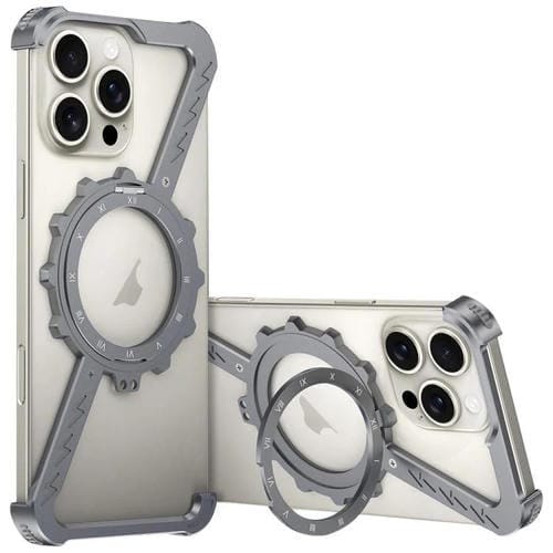 Funda para Teléfono iPhone 16 Pro Magsafe Soporte 360 Metal sin Marco en Forma de Z (Gris Espacial)