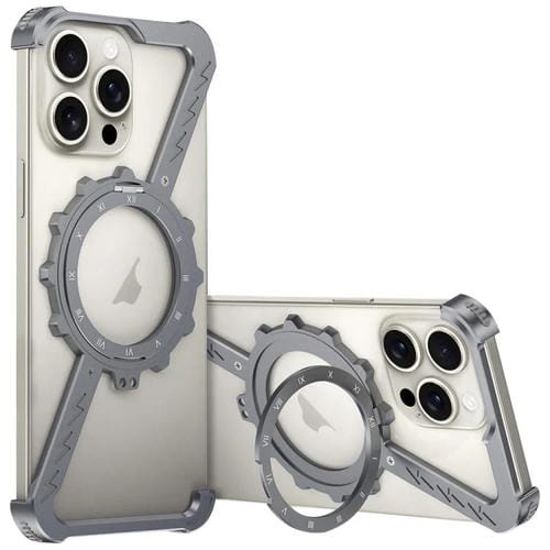 Funda para Teléfono iPhone 13 Pro Max Magsafe con Soporte 360 Metal sin Marco (Gris Espacial)
