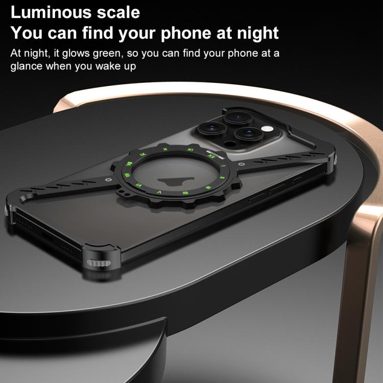 Funda para Teléfono Metal iPhone 16 Plus Magsafe Soporte 360 Sin Marco (Plata Espacial)