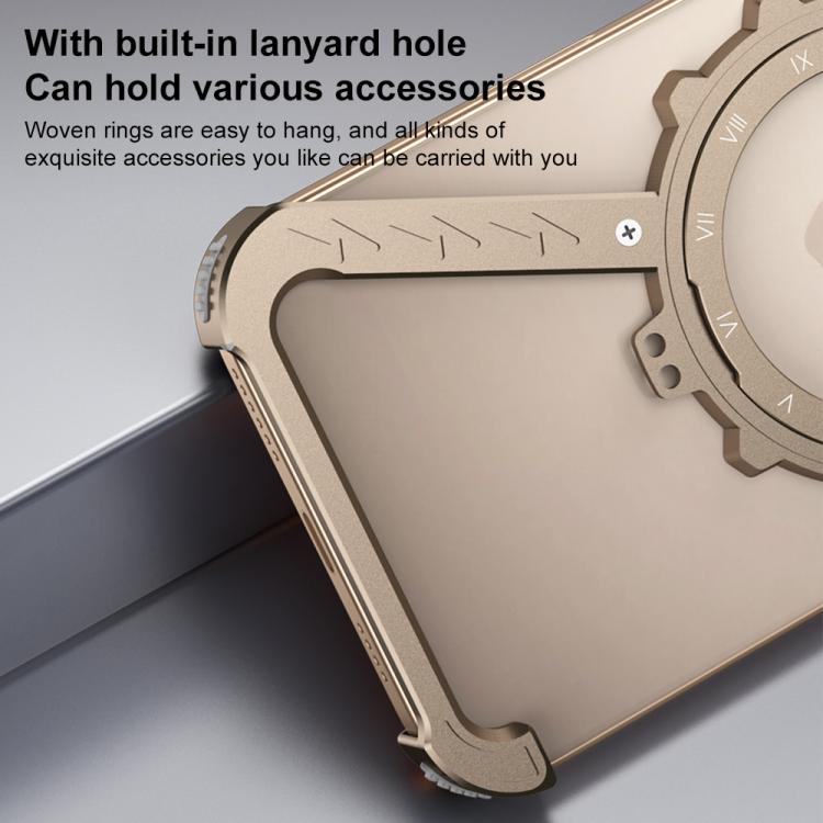 Funda para Teléfono iPhone 14 Magsafe Soporte 360 Metal sin Marco en Forma de Z (Plata Espacial)