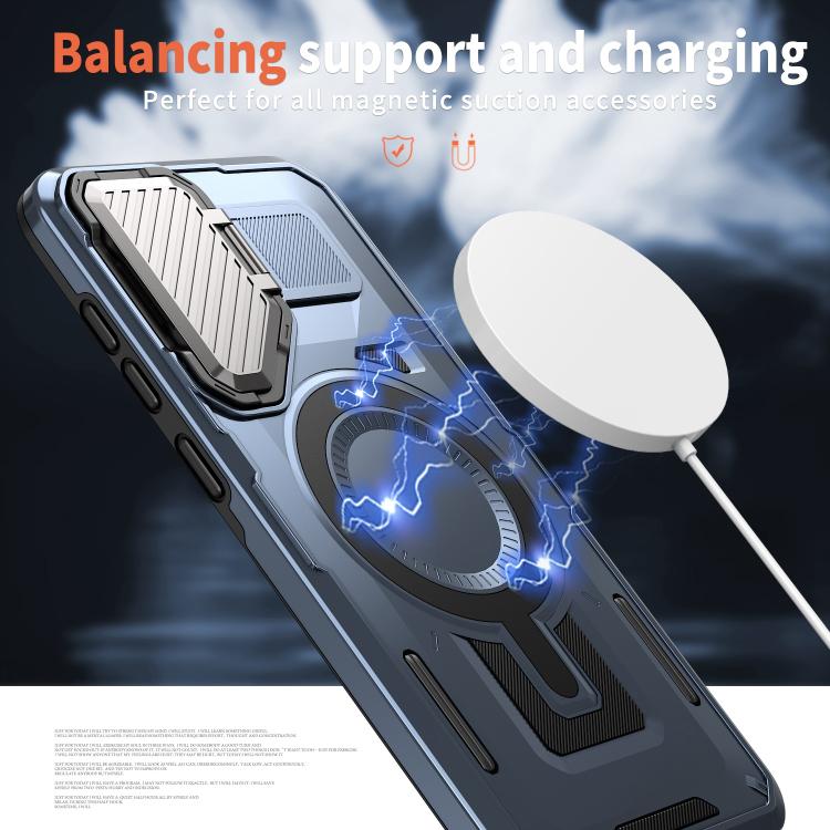 Funda con marco protector MagSafe para Samsung Galaxy A36 5G (azul)