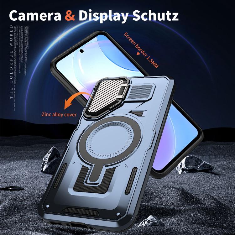 Funda con marco protector MagSafe para Samsung Galaxy A36 5G (azul)