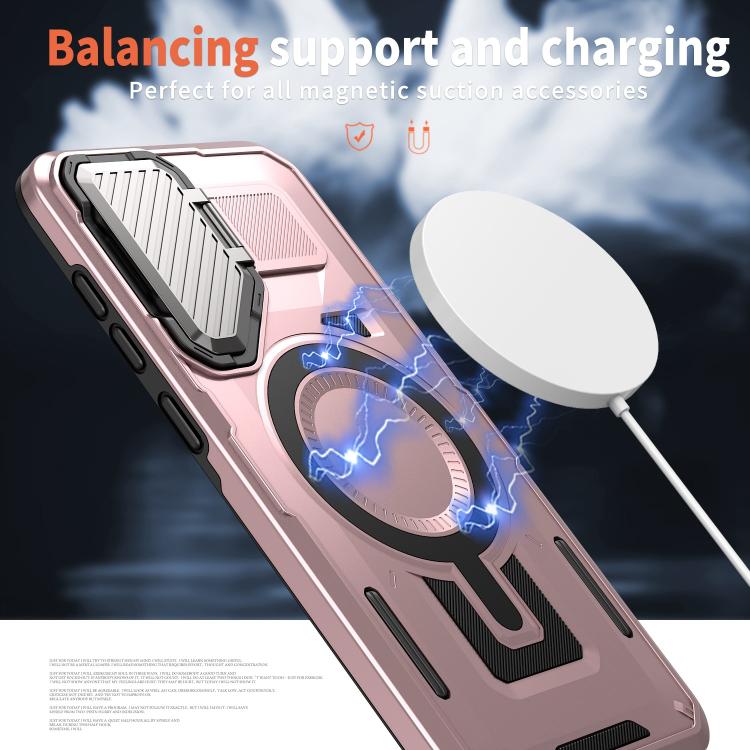 Funda MagSafe con marco protector para Samsung Galaxy A36 5G (oro rosa)