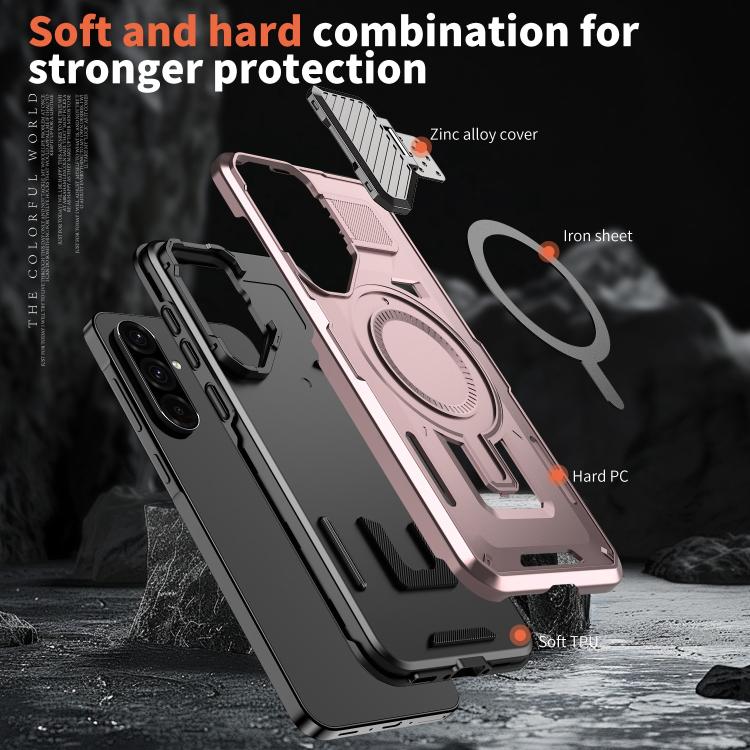 Funda MagSafe con marco protector para Samsung Galaxy A36 5G (oro rosa)
