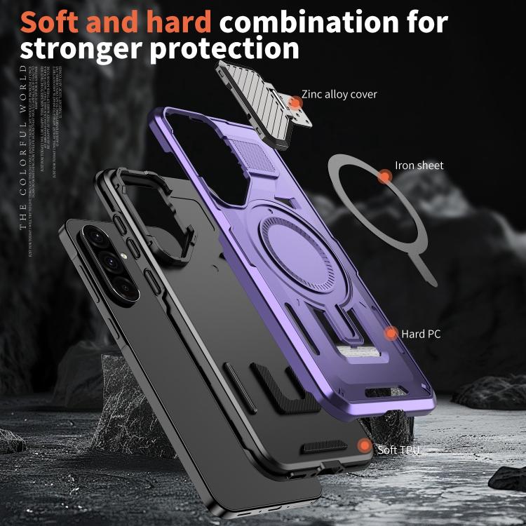 Funda MagSafe con marco protector para Samsung Galaxy A36 5G (morado)