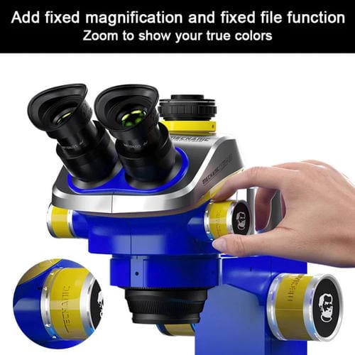 Stereo-Trinokular-Mikroskop Mechanic Mic3 7X-50X Ctv 0,45X mit 4K Pro Kamera