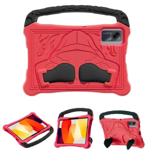 Funda para Tableta Xiaomi Redmi Pad Se 11 2023 Boxing Series Kickstand Eva a Prueba de Golpes con Correa para El Hombro (Rojo y Negro)