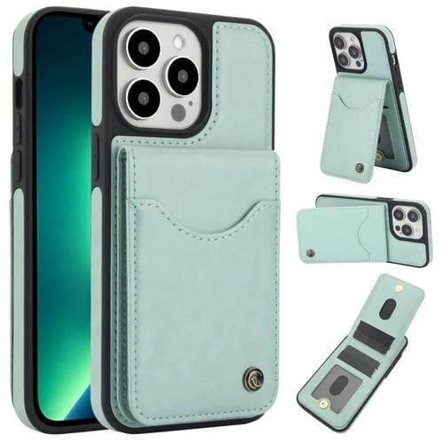 Funda para iPhone 13 Pro Max Awquer Cuero Tapa Vertical Tarjetas Soporte (Verde)