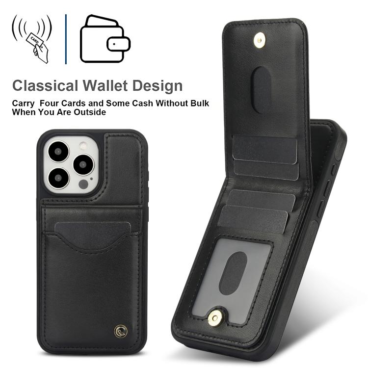 Funda para iPhone 12 Pro Max Awquer Cuero con Tapa Vertical Tarjetas y Soporte (Negro)