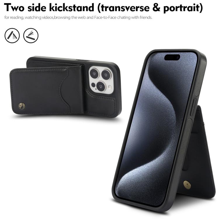 Funda para iPhone 12 Pro Max Awquer Cuero con Tapa Vertical Tarjetas y Soporte (Negro)