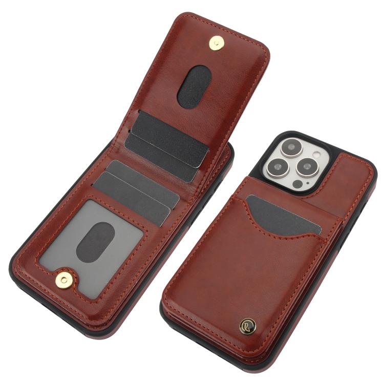 Funda de Cuero con Tapa Vertical Awquer para iPhone 11 Pro con Tarjetero (Marrón)