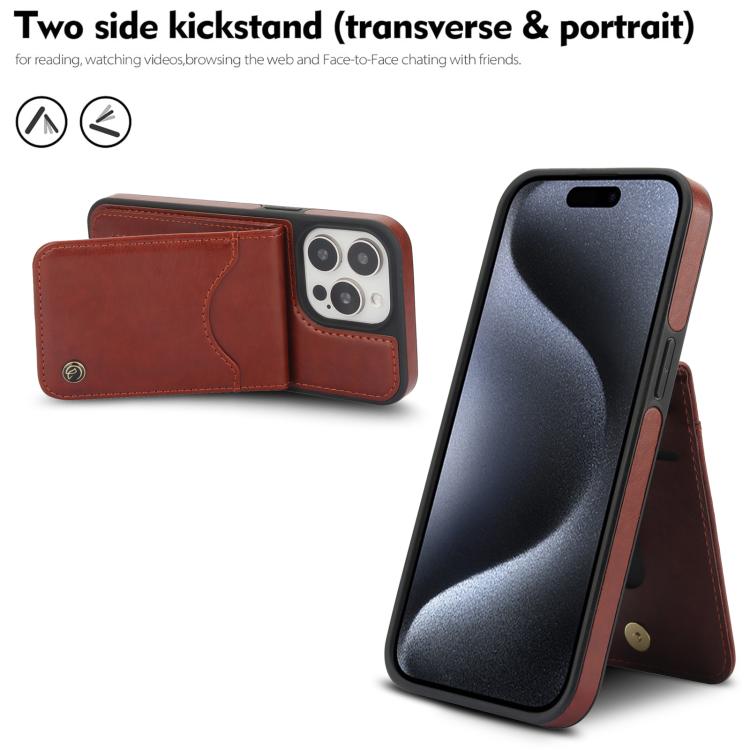 Funda de Cuero con Tapa Vertical Awquer para iPhone 11 Pro con Tarjetero (Marrón)