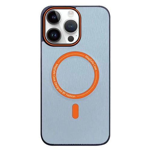 Funda para Teléfono Apple iPhone 13 Pro Max Textura de Madera Magsafe (Azul Cielo)