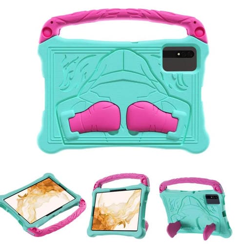 Estuche para Tablet Samsung Galaxy Tab S8 Boxing Series Eva a Prueba de Golpes con Correa y Soporte (Rosa Menta y Rojo)