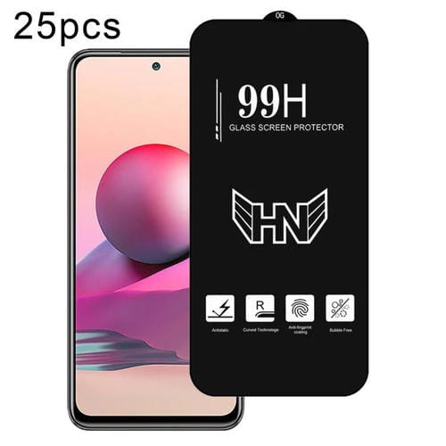 Para Redmi Note 11 Se India 25 Piezas de Película de Vidrio Templado de Pantalla Completa de Arco Grande de Aluminio Alto