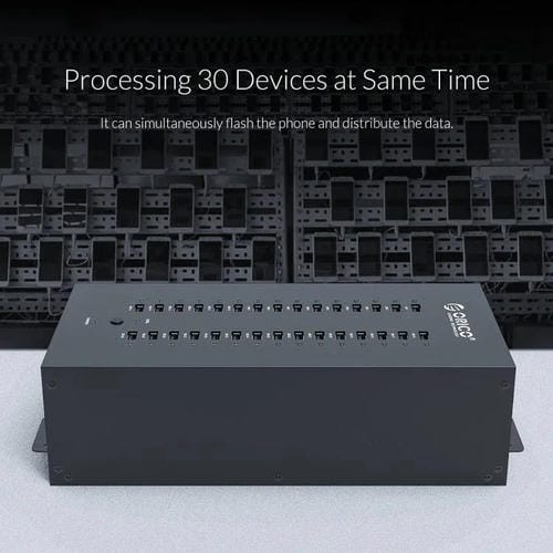 Concentrador USB 2.0 Orico IH30P de Grado Industrial de 30 Puertos con Enchufe de la UE (Negro)