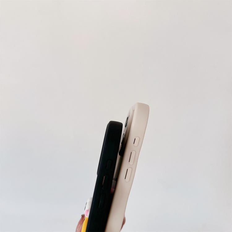 Funda TPU iPhone 12 Pro Max Forma Boca de Salchicha Cadena Cuentas (Blanca)