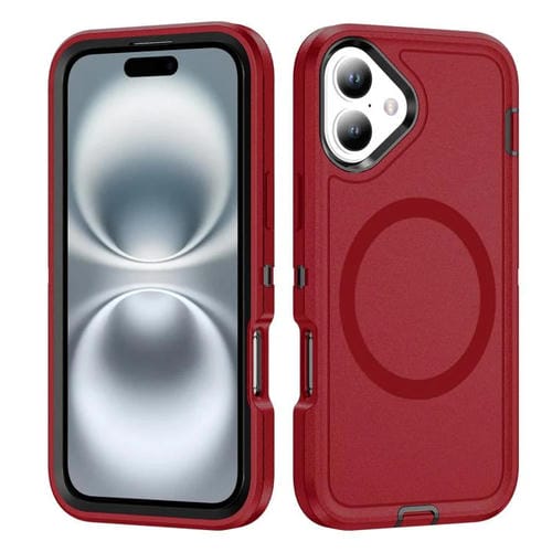 Funda Magnética para iPhone 16 Plus Life Magsafe Resistente y Resistente al Agua (Roja)
