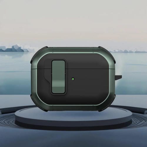 Estuche para Auriculares Inalámbricos Airpods Pro Starship con Interruptor Magnético (Negro y Verde)