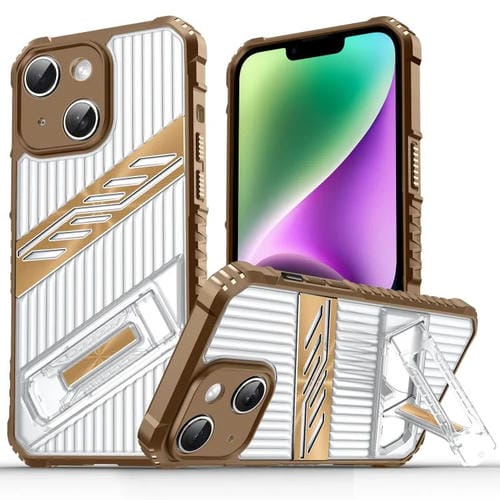 Funda híbrida para iPhone 14 Plus con soporte PC (Dorado del Desierto)