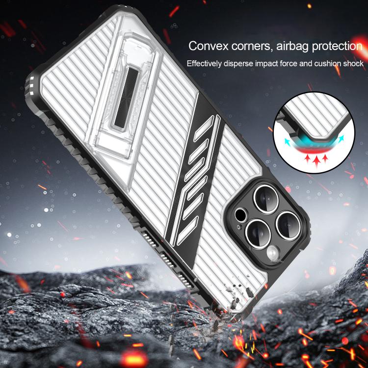 Funda híbrida TPU para iPhone 11 con soporte para PC (Gris Espacial)