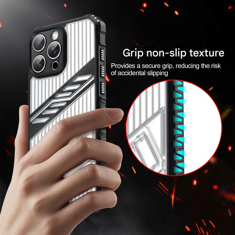 Funda híbrida TPU para iPhone 11 con soporte para PC (Gris Espacial)