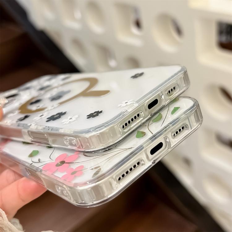 Funda para Teléfono iPhone 14 Laminado Doble Cara Imd Magsafe (Flores Azules)