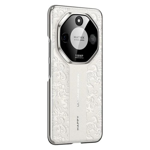 Funda de Cuero para Teléfono Honor X60 con Diseño Dragón En la Nube (Blanca)