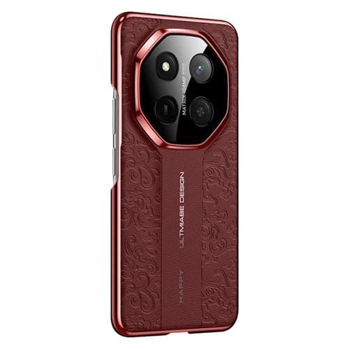 Funda de Cuero Liso con Diseño Dragón En la Nube para Honor X60 Pro (Rojo)
