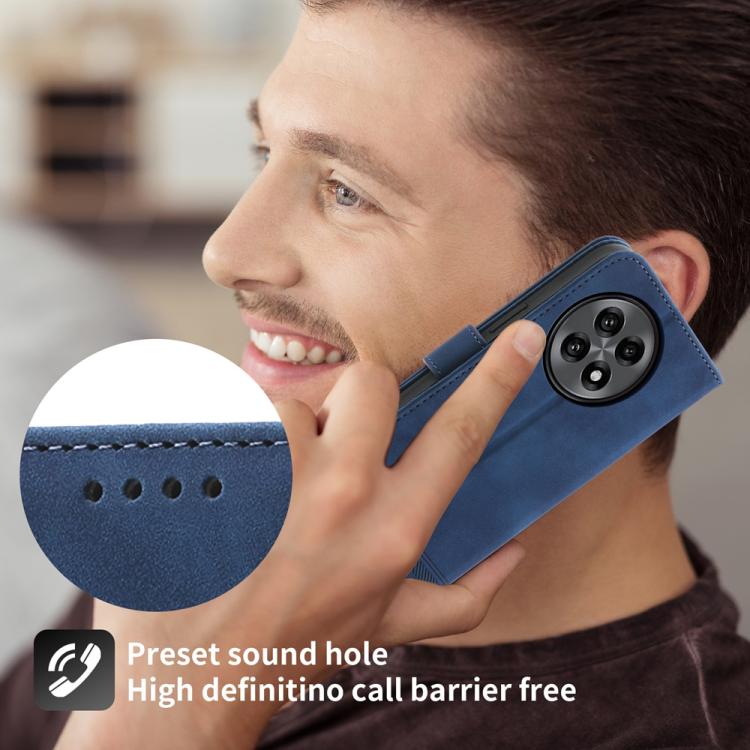 Funda híbrida de Cuero PU y TPU Dierfeng Dream Line para OnePlus 13R / Ace 5 / Ace 5 Pro (Azul)