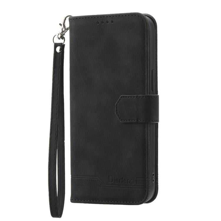 Funda híbrida de Cuero Pu y TPU Dierfeng Dream Line para OnePlus 13R / Ace 5 / Ace 5 Pro (Negra)