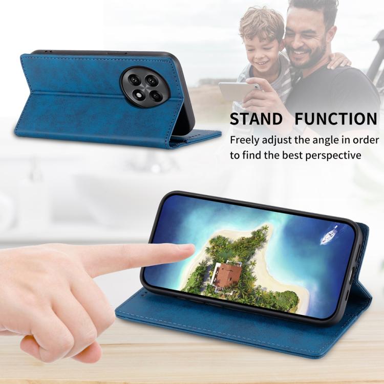 Funda de Cuero Rfid Magnética para OnePlus 13R Ace 5 Ace 5 Pro Business (Azul)