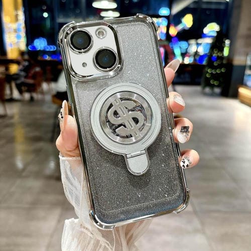 Funda para Teléfono iPhone 13 con Soporte Magsafe y Película para Lente (Plateada)